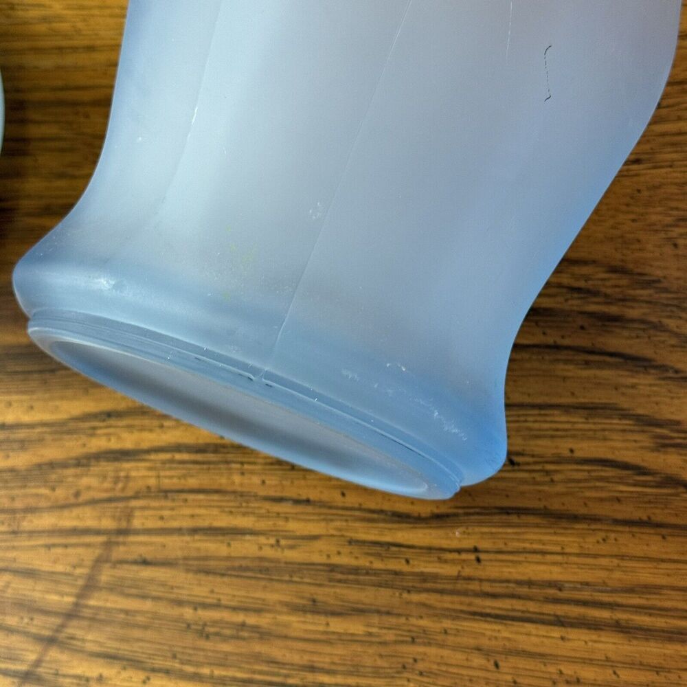 Vintage Indiana Glass Blue Satin Frosted Panel Apothecary Ginger Jar w/‎ Lid - Picture 4 of 15
